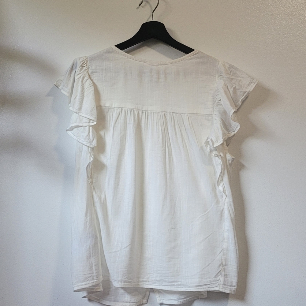GAP White Ruffled Blouse - Picture 4 of 4